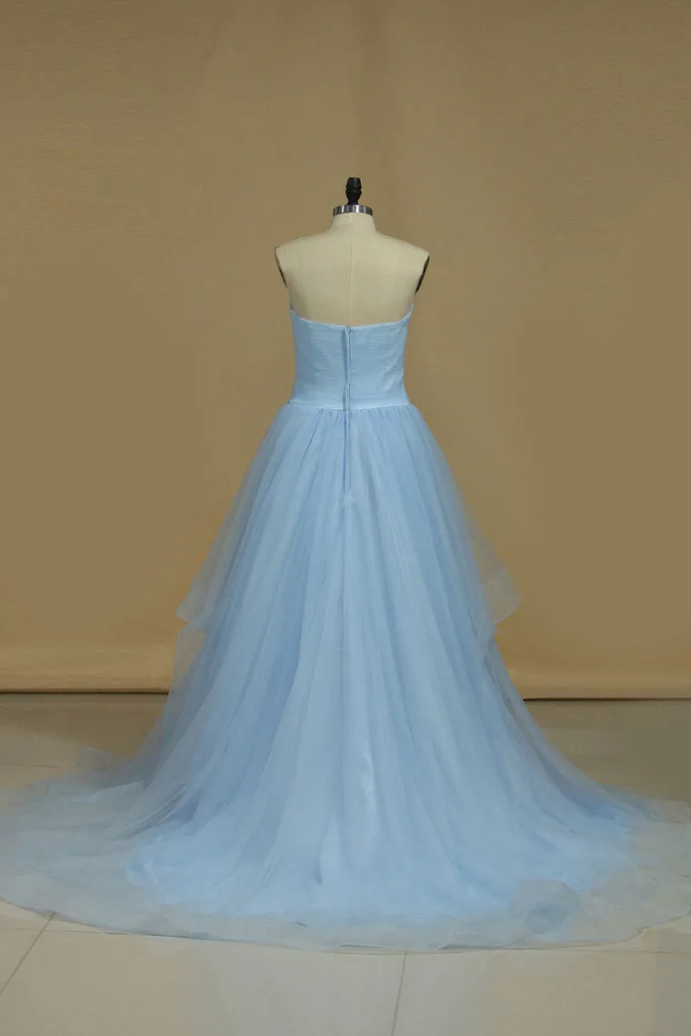 2024 Simple Prom Dresses A-Line Sweetheart Floor-Length Tulle