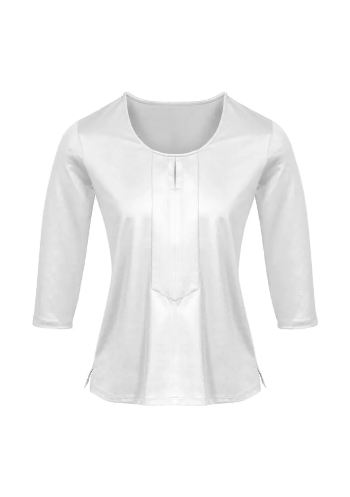 Advatex Ladies Abby 3/4 Sleeve Knit Top - White - 32 - Biz Collection