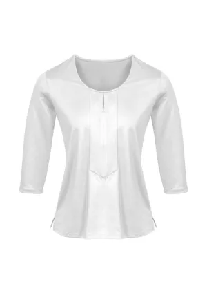 Advatex Ladies Abby 3/4 Sleeve Knit Top - White - 32 - Biz Collection