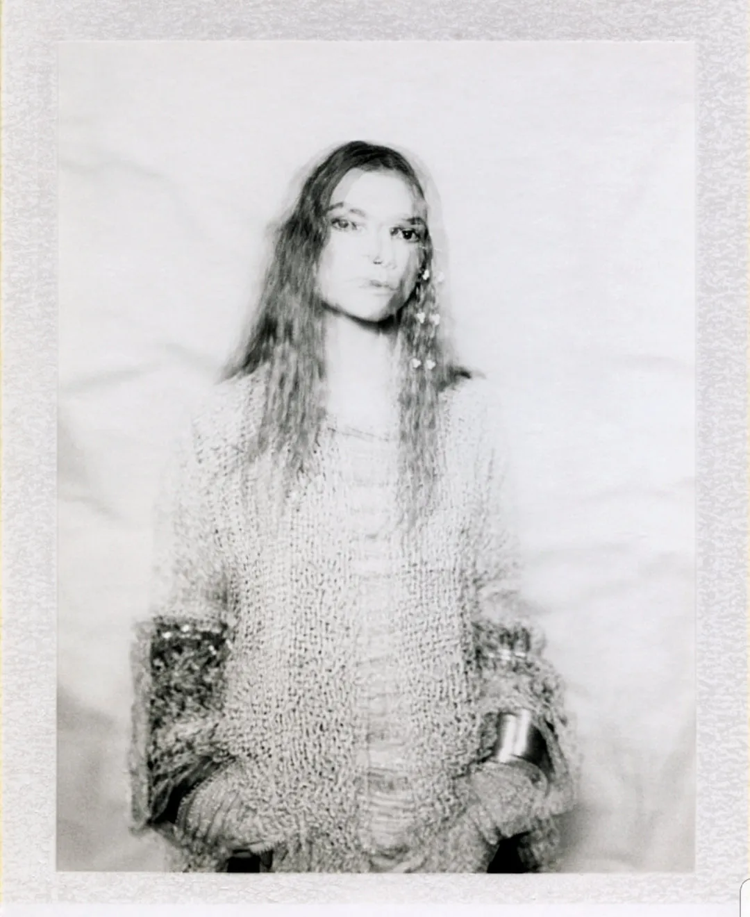Amano long line hand loom jacket with foil