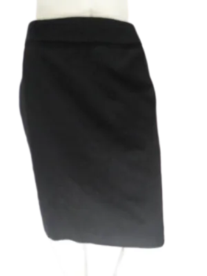Anne Klein 70's Stretch Knee Length Skirt Black Size 4 SKU 000013