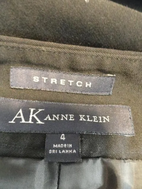 Anne Klein 70's Stretch Knee Length Skirt Black Size 4 SKU 000013