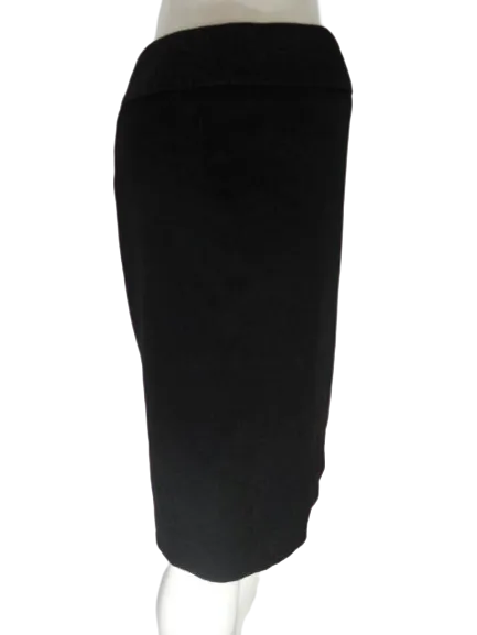 Anne Klein 70's Stretch Knee Length Skirt Black Size 4 SKU 000013