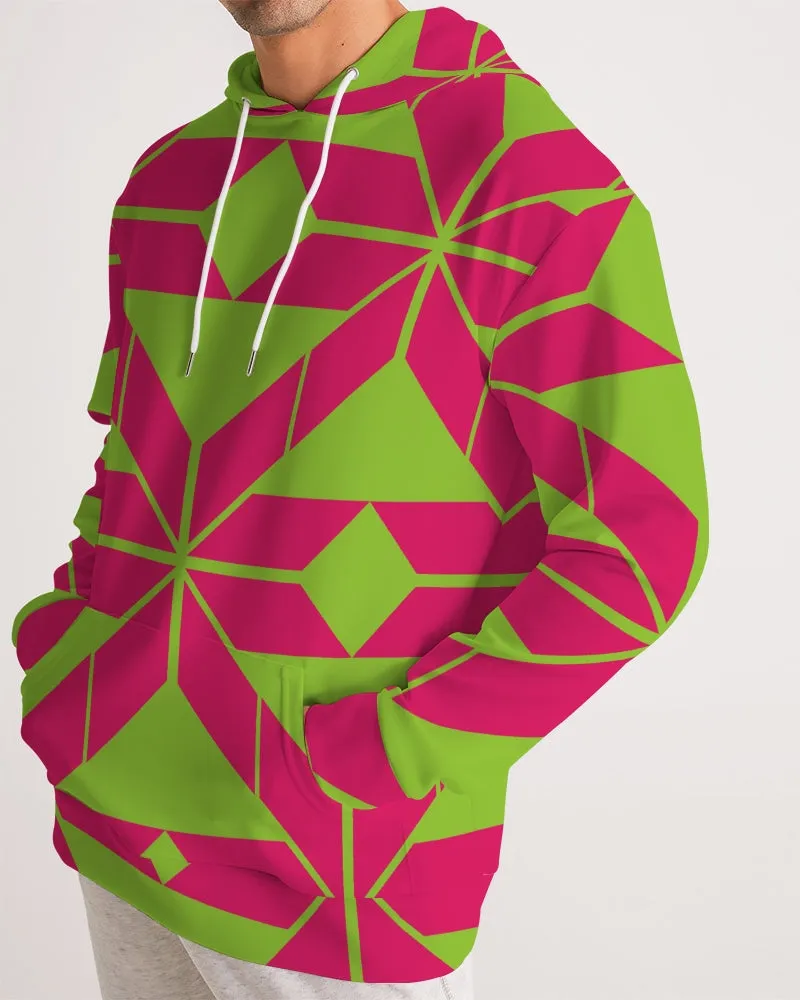 Aztec-Inka Collection Aztec Pink-Green pattern Men's Hoodie