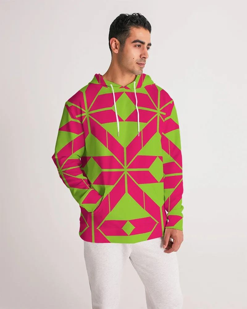 Aztec-Inka Collection Aztec Pink-Green pattern Men's Hoodie