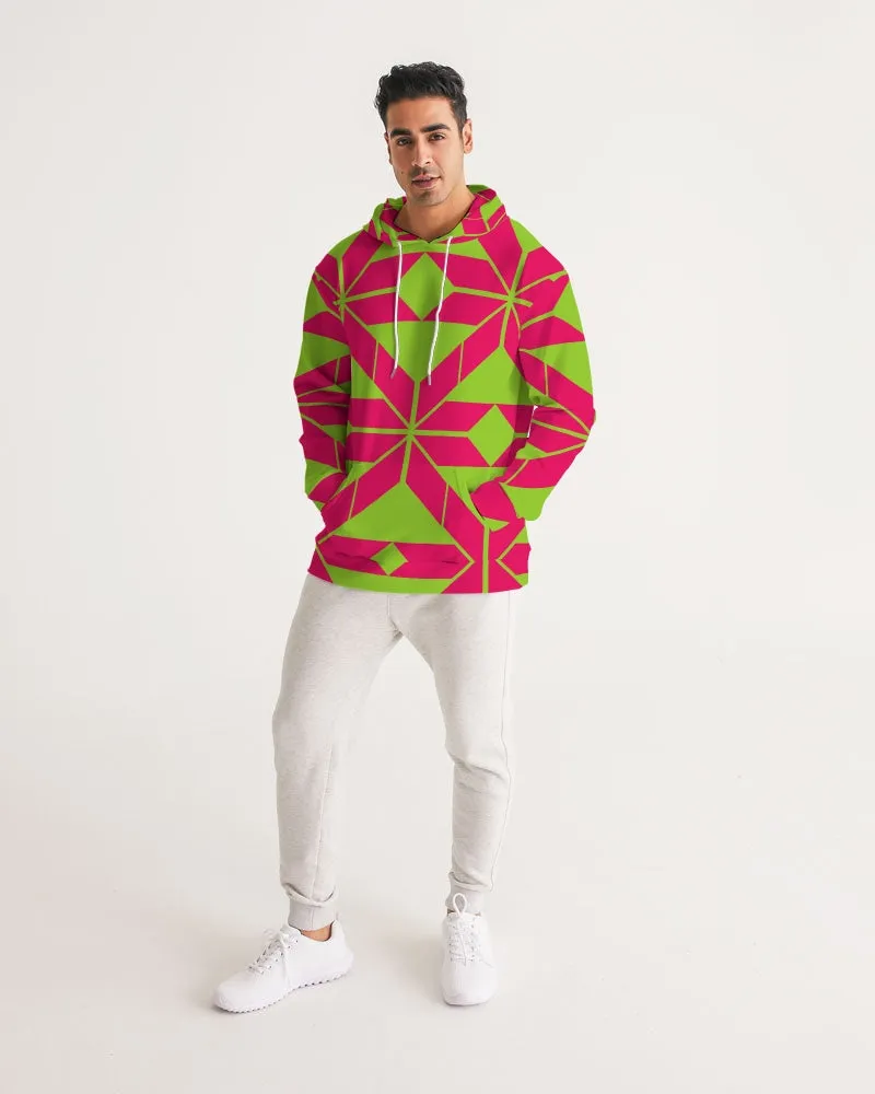 Aztec-Inka Collection Aztec Pink-Green pattern Men's Hoodie