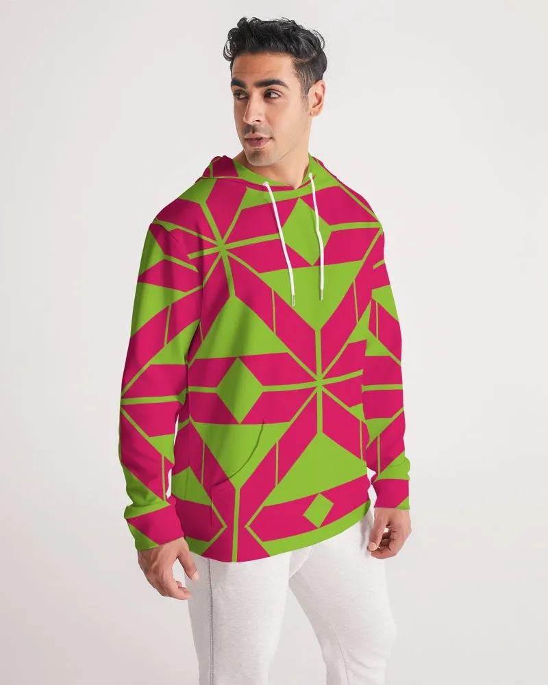 Aztec-Inka Collection Aztec Pink-Green pattern Men's Hoodie