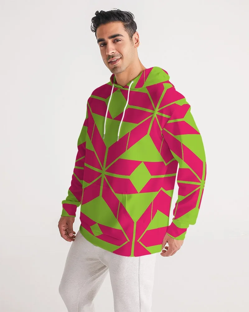 Aztec-Inka Collection Aztec Pink-Green pattern Men's Hoodie