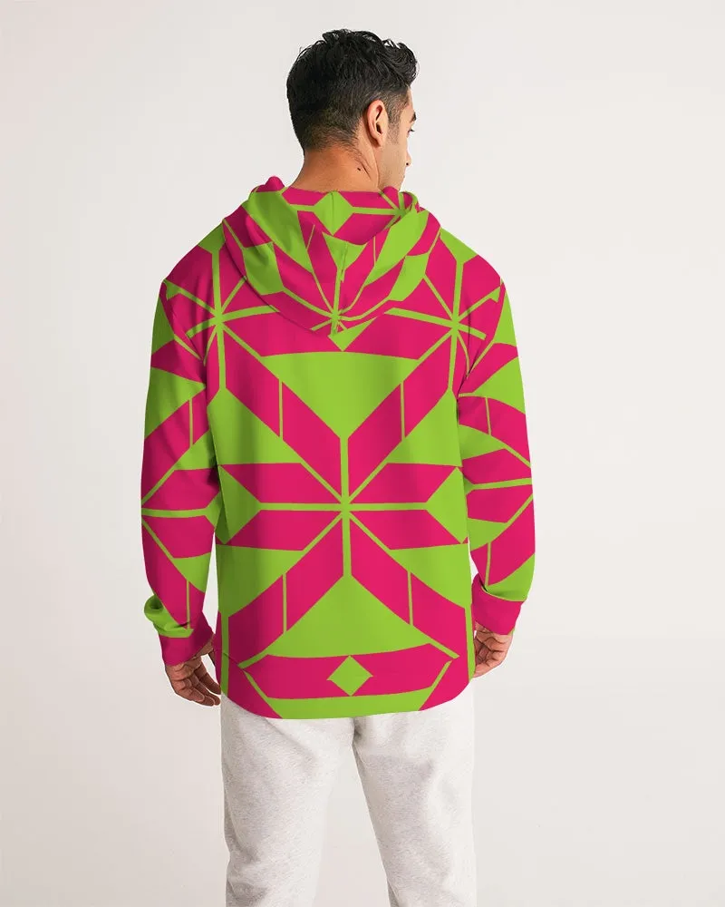 Aztec-Inka Collection Aztec Pink-Green pattern Men's Hoodie