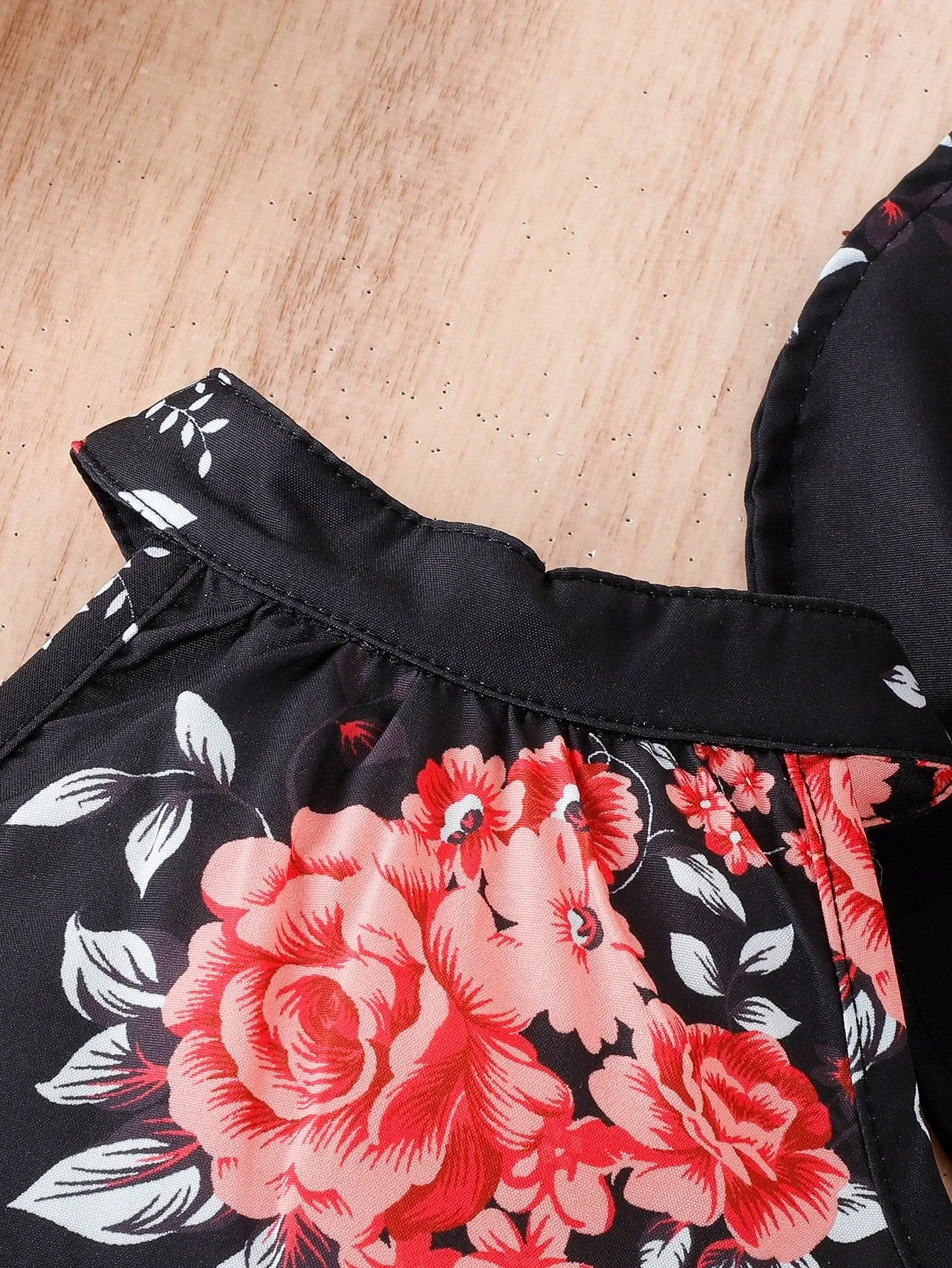 Baby Girl Floral Print Halter Top & Layer Hem Skirt & Hat FD