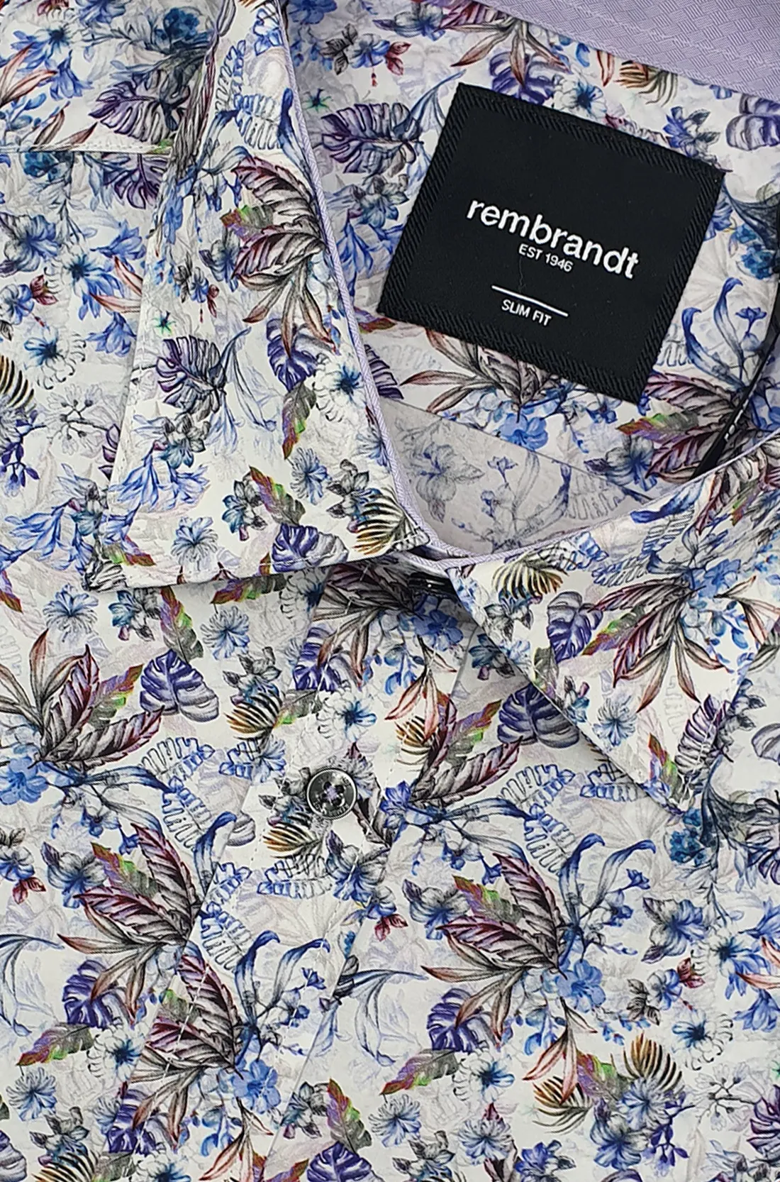 Barbican Long Sleeve Shirt - Blue Floral & Lilac