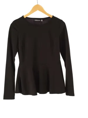 Black Long Sleeve Peplum Top