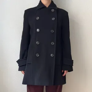 Black Wool Pea Coat - size M