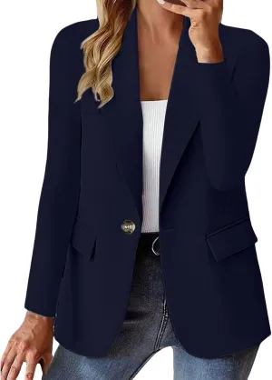 Blazers for Women 2025 with Pocket Business Casual Jacket Long Sleeve Open Front Cardigan Work Suit Fashion Blazers