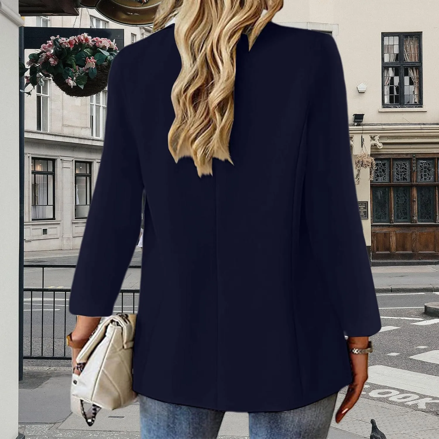 Blazers for Women 2025 with Pocket Business Casual Jacket Long Sleeve Open Front Cardigan Work Suit Fashion Blazers