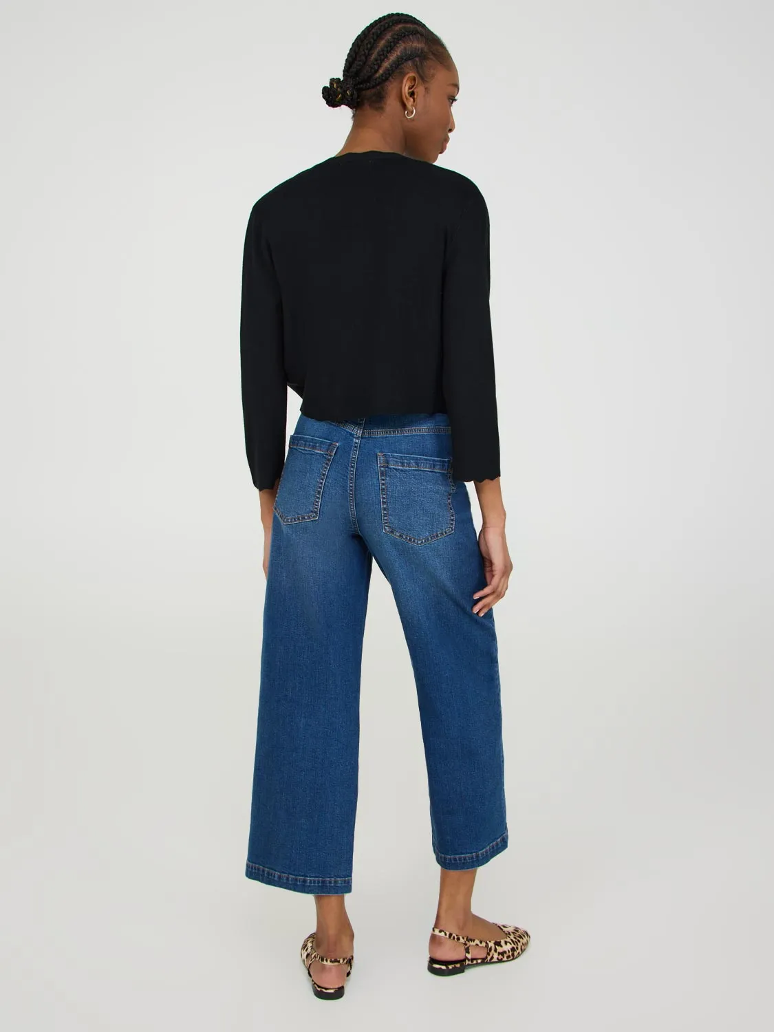Bolero Cardigan With Scallop Details