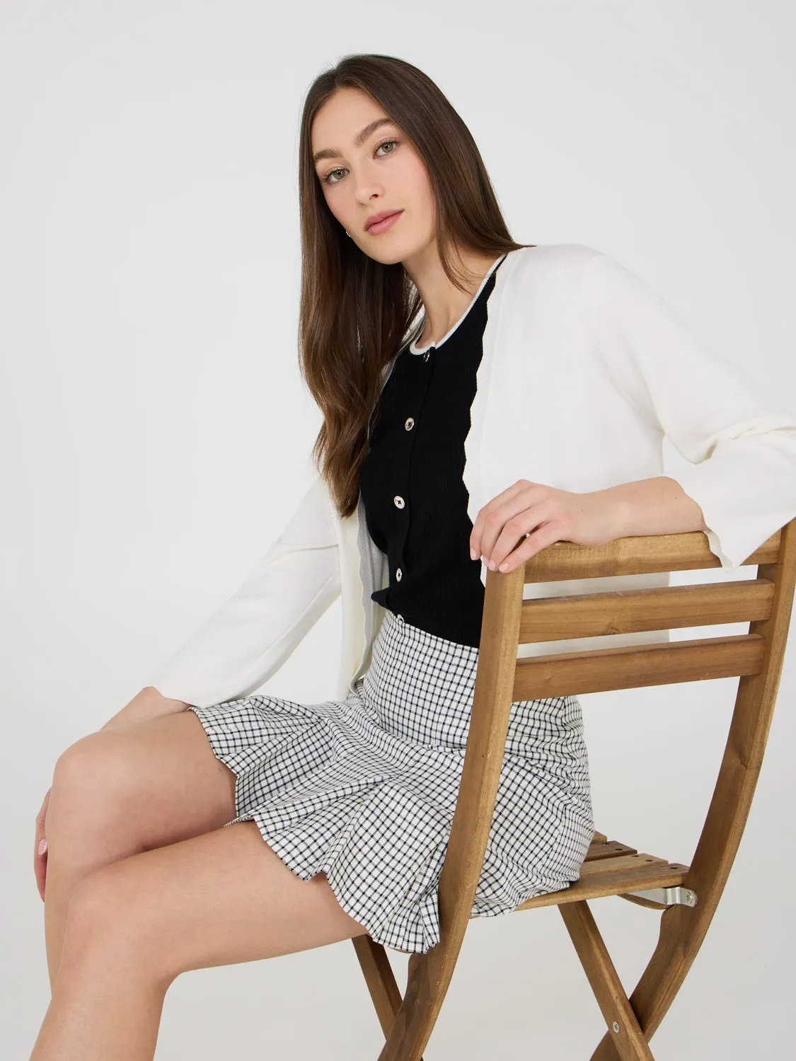 Bolero Cardigan With Scallop Details