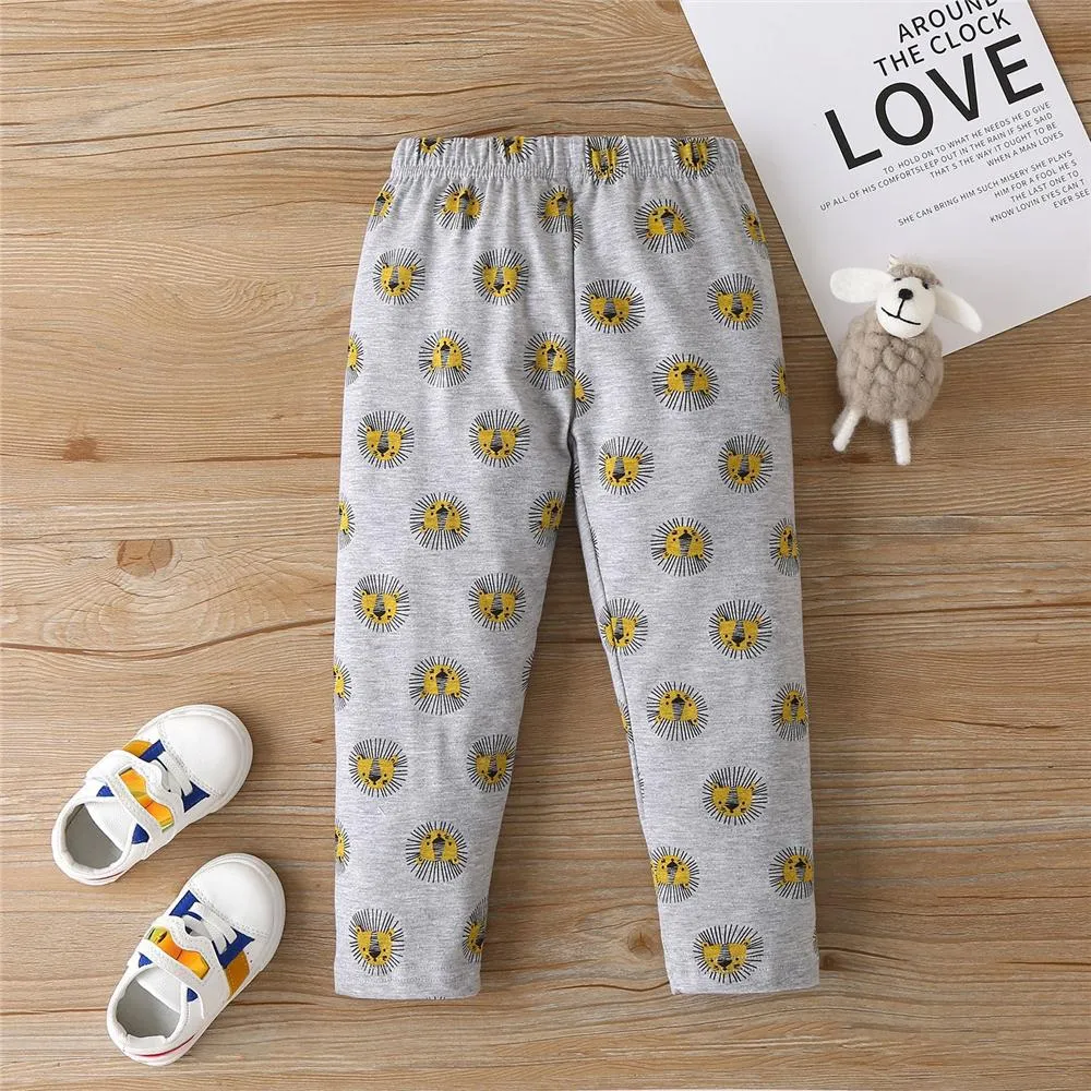 Boys Lion Cartoon Printed Top & Pants Baby Boy Boutique Wholesale