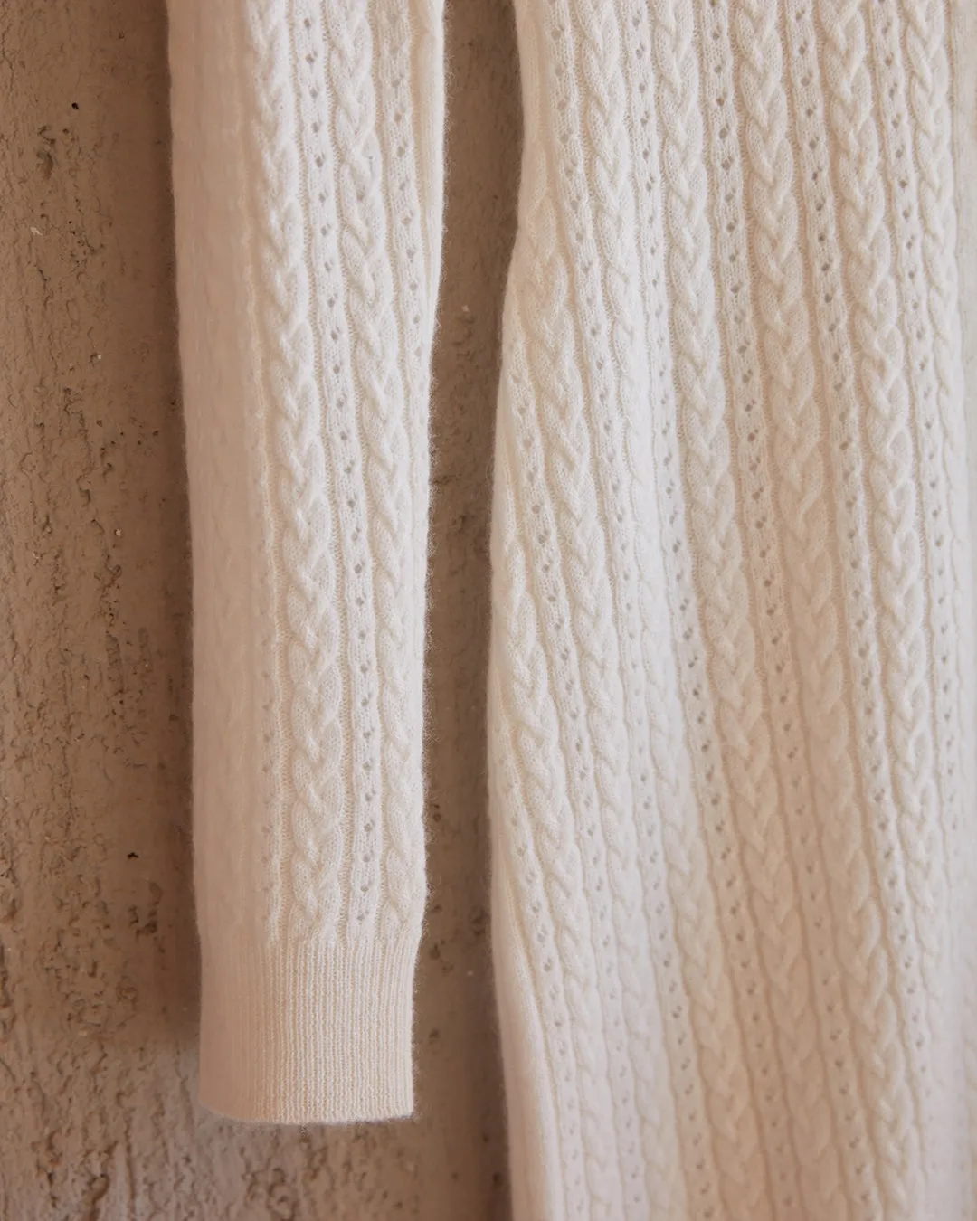 Cable Pointelle-knit cardigan