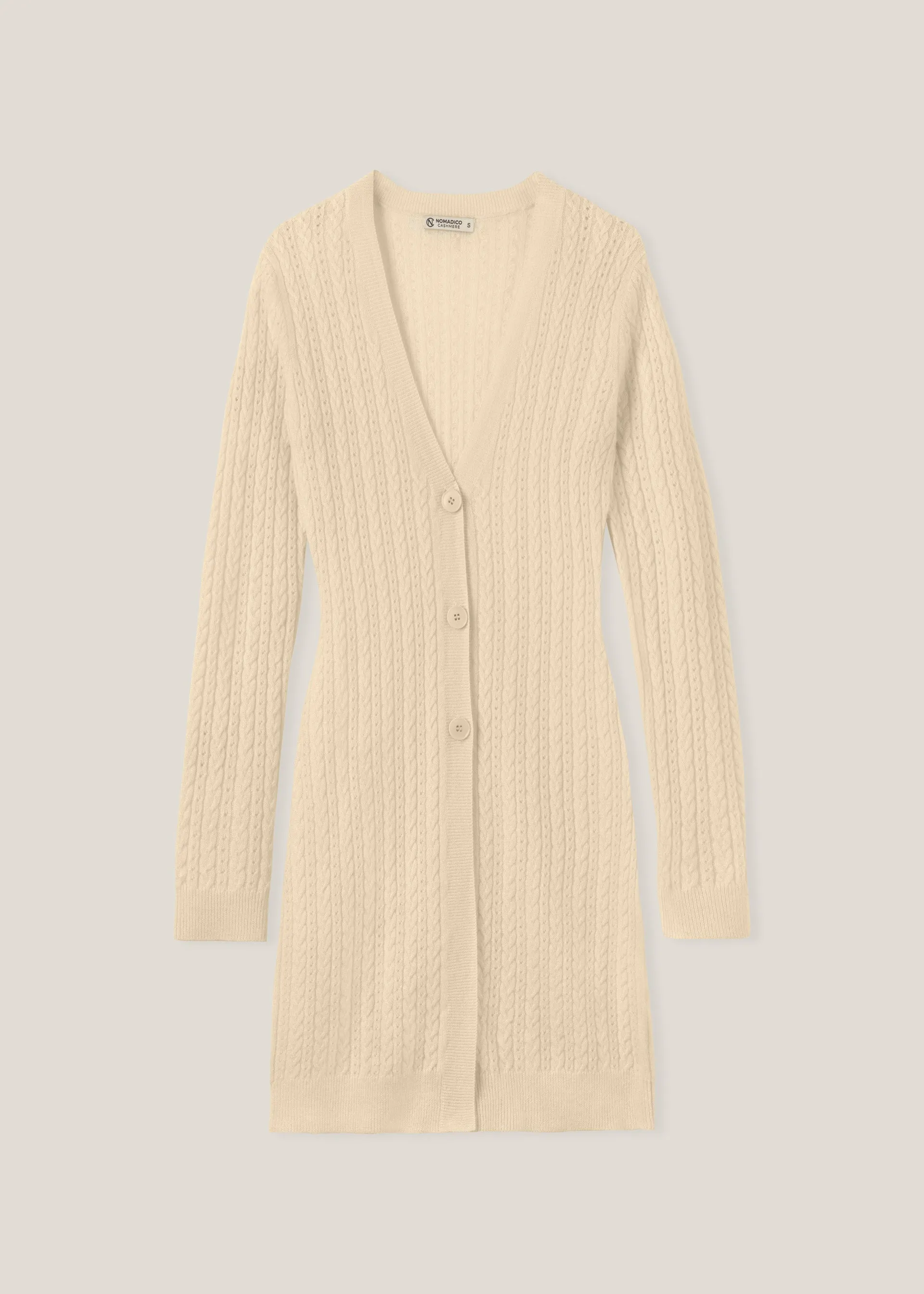 Cable Pointelle-knit cardigan