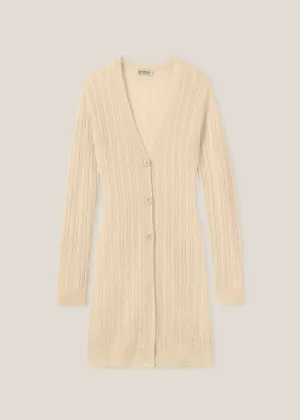 Cable Pointelle-knit cardigan