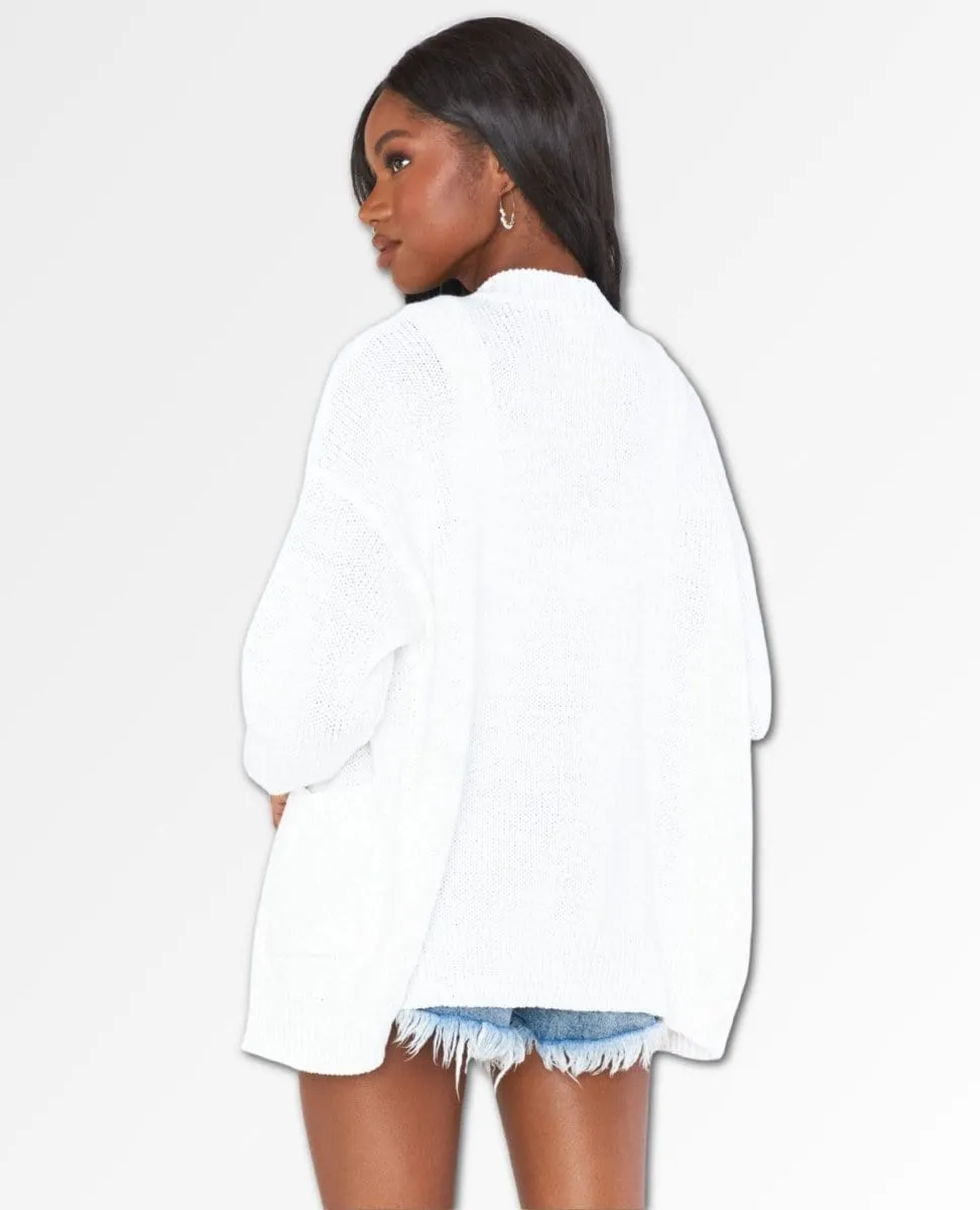 Callie Cardigan Bright White Knit
