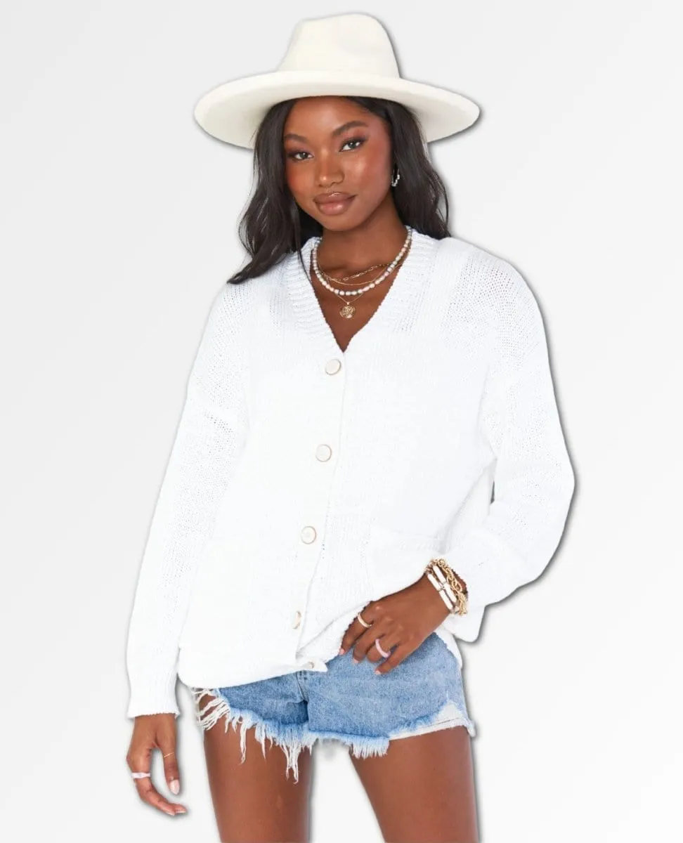 Callie Cardigan Bright White Knit