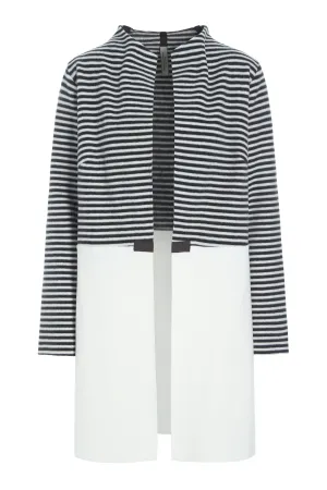 CARDIGAN 2 COLORED - 7133 - STRIPES B&W/OW