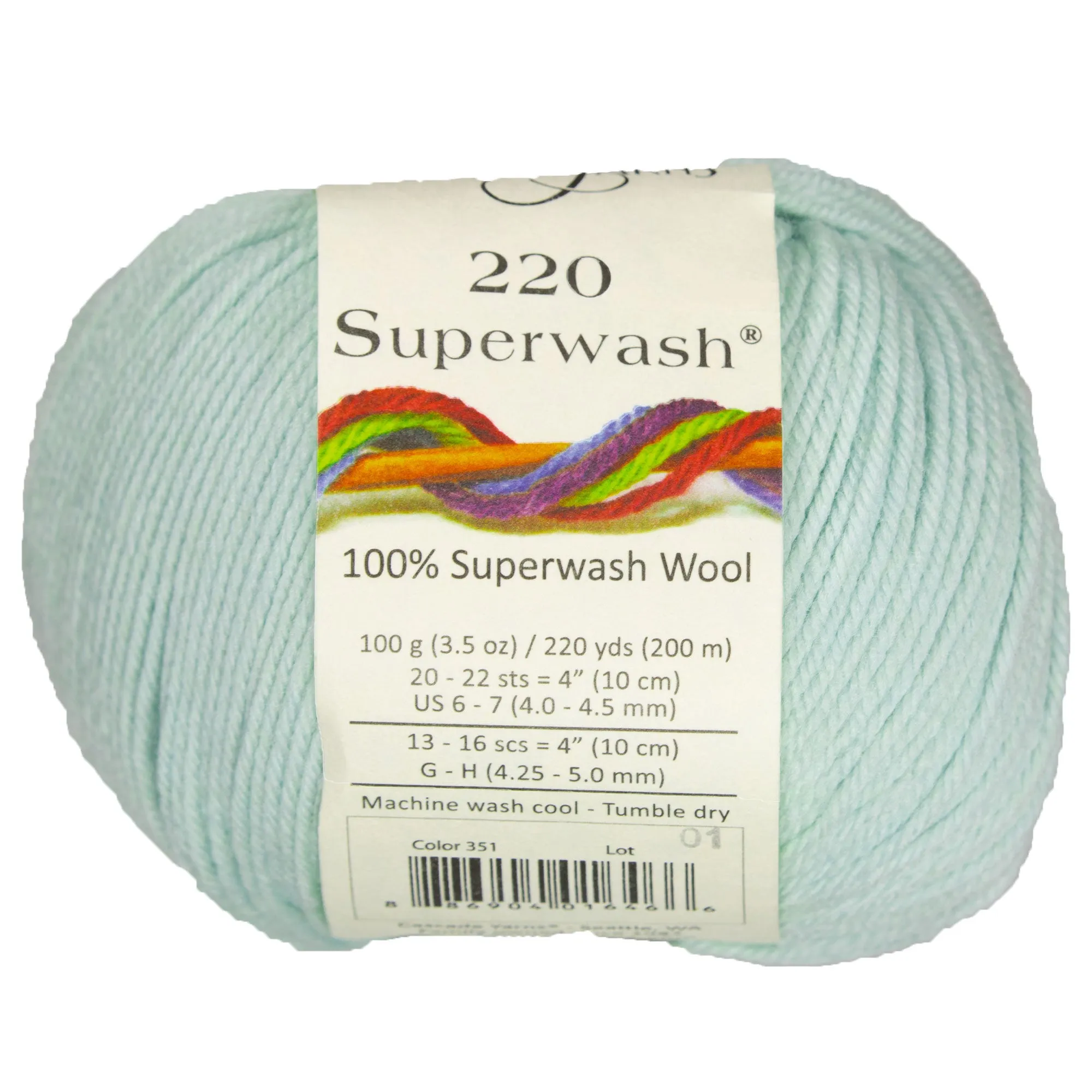 Cascade Yarns 220 Superwash Yarn - 0351 Pale Jade