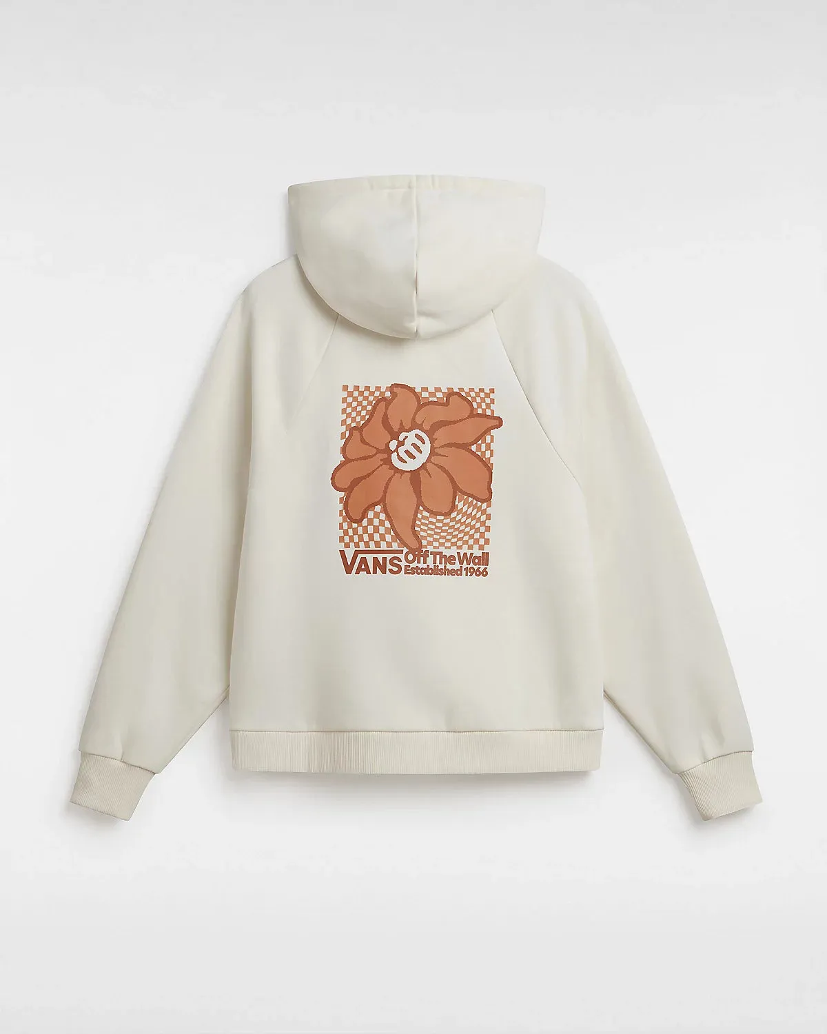 Checker Flower Cocoon Zip Hoodie in Marshmallow