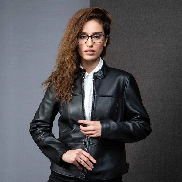 Classic Black Leather Jacket for Women