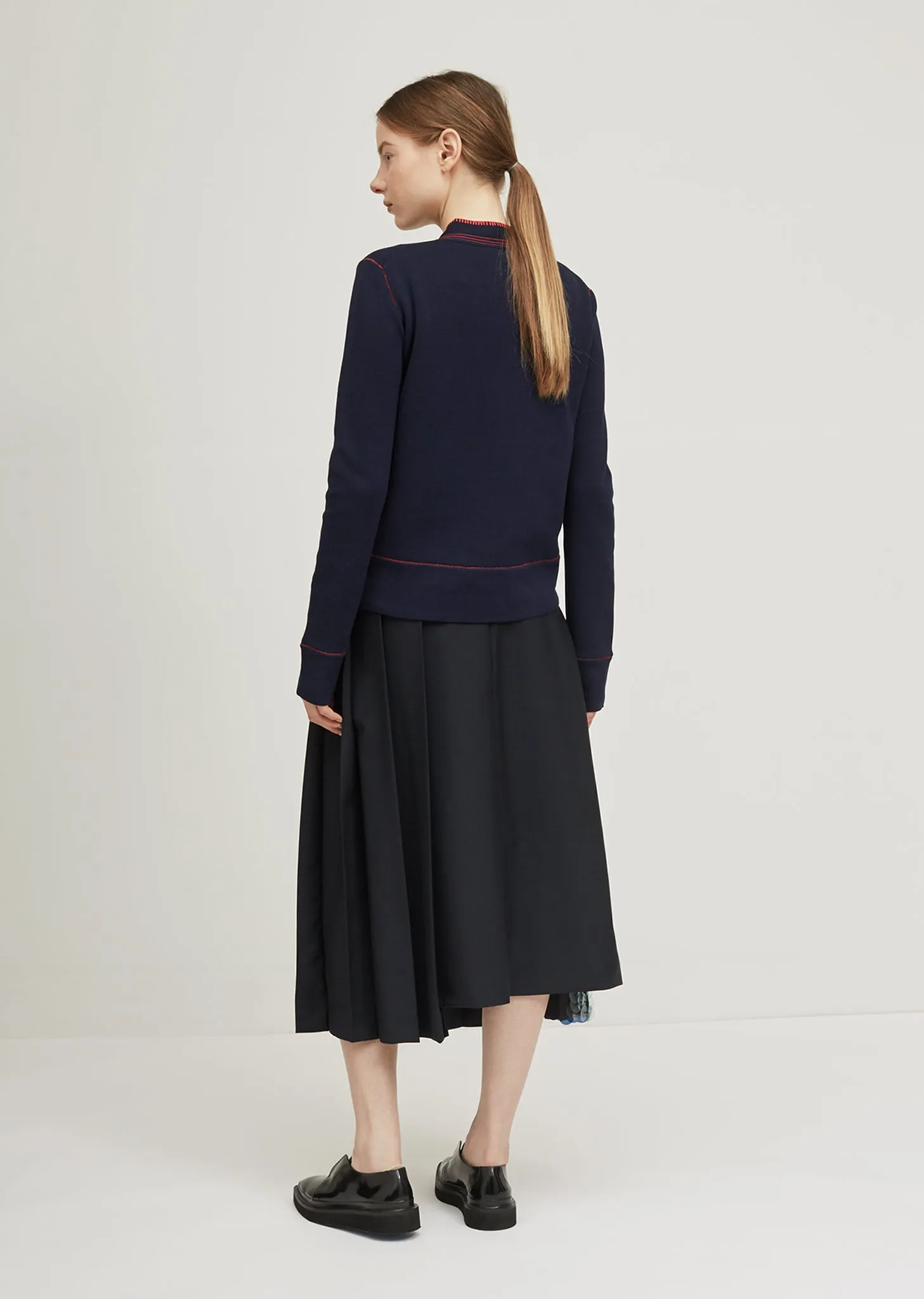 Contrast Stitching Cardigan