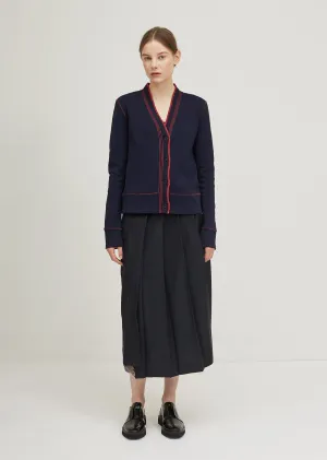 Contrast Stitching Cardigan
