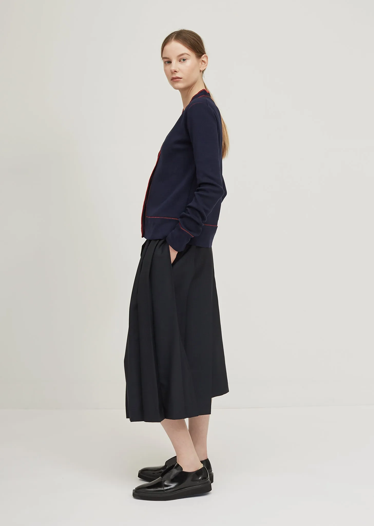 Contrast Stitching Cardigan