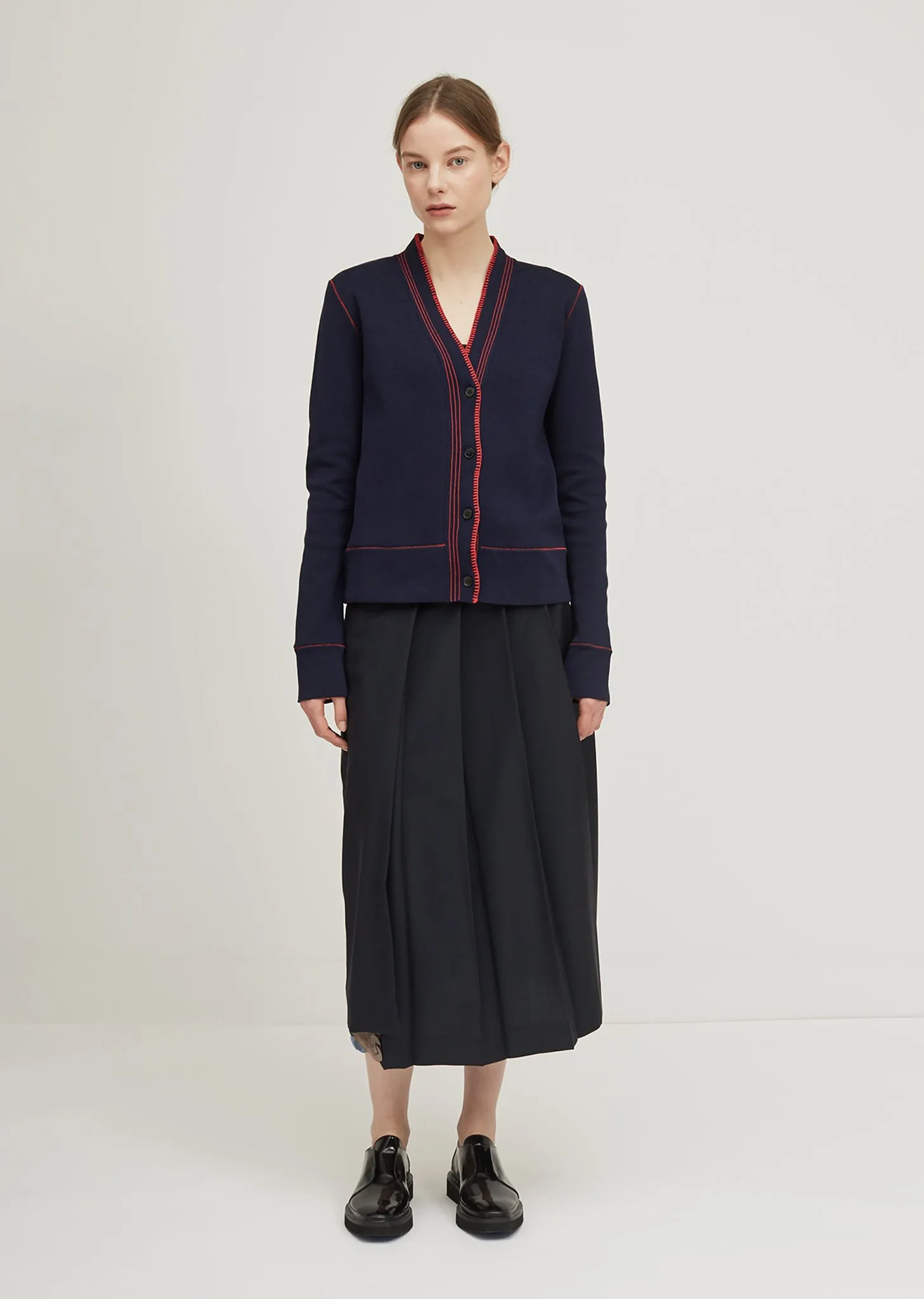 Contrast Stitching Cardigan