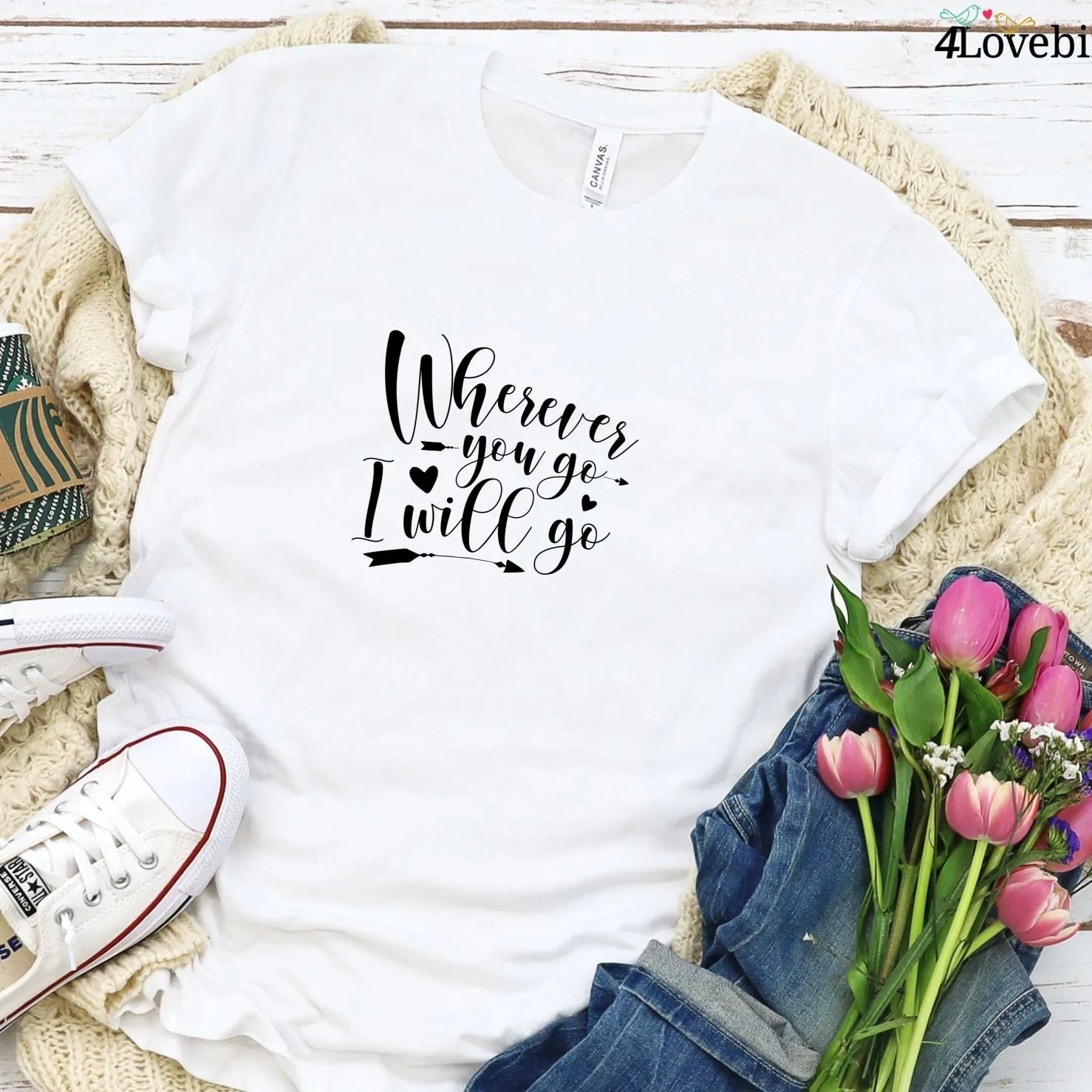 Couples' Matching Outfits - Wherever You Go I Will Go - Valentine's Gift Set