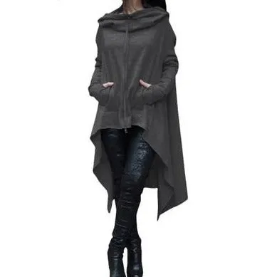 Cozy Autumn Poncho - Dark Gray