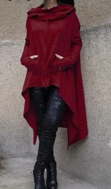 Cozy Autumn Poncho - Dark Gray