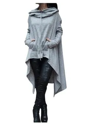 Cozy Autumn Poncho - Dark Gray