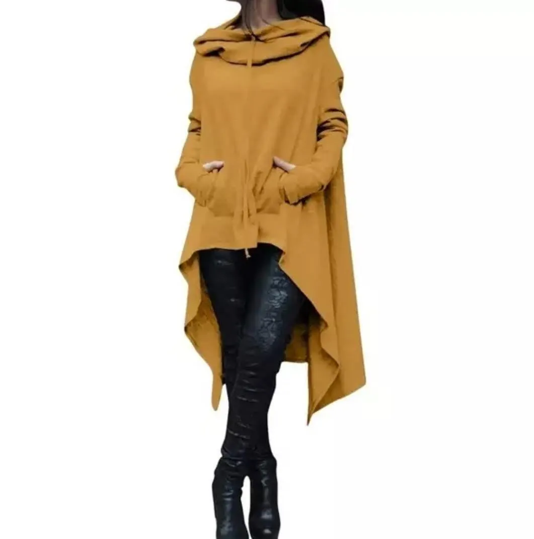 Cozy Autumn Poncho - Dark Gray