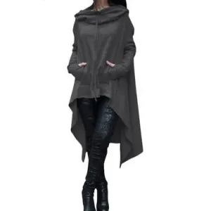Cozy Autumn Poncho - Dark Gray