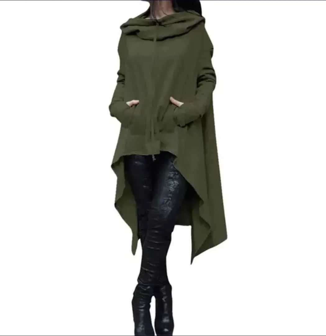 Cozy Autumn Poncho - Dark Gray