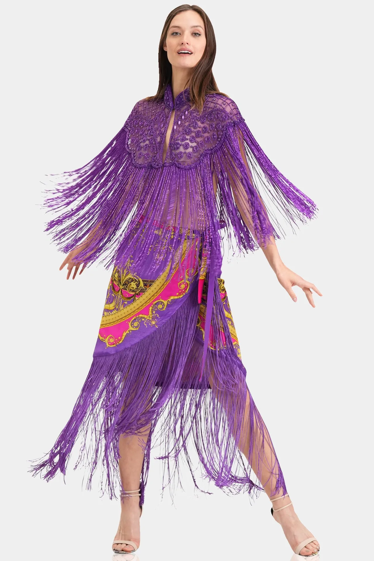 Crochet Short Jacket in Purple