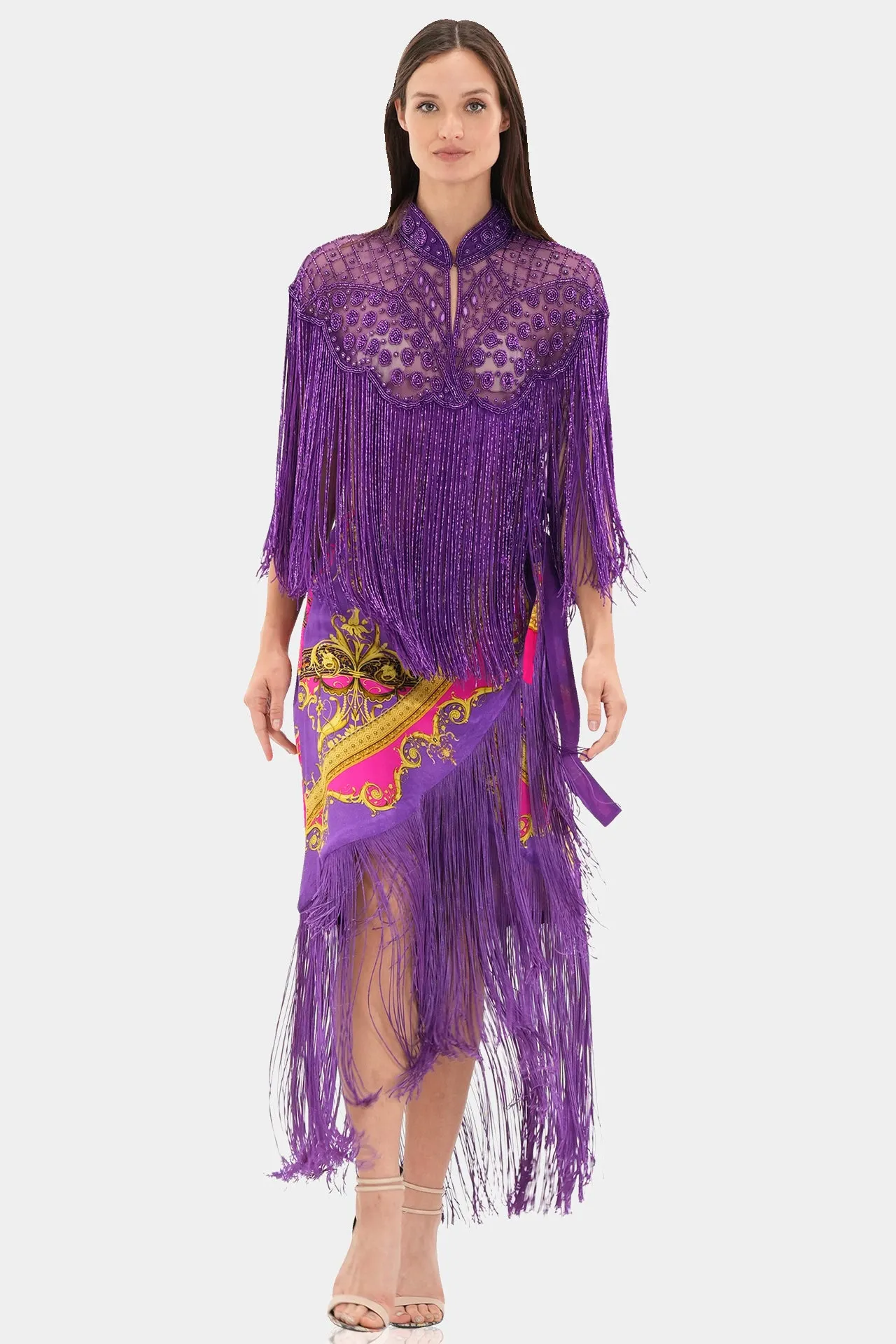Crochet Short Jacket in Purple
