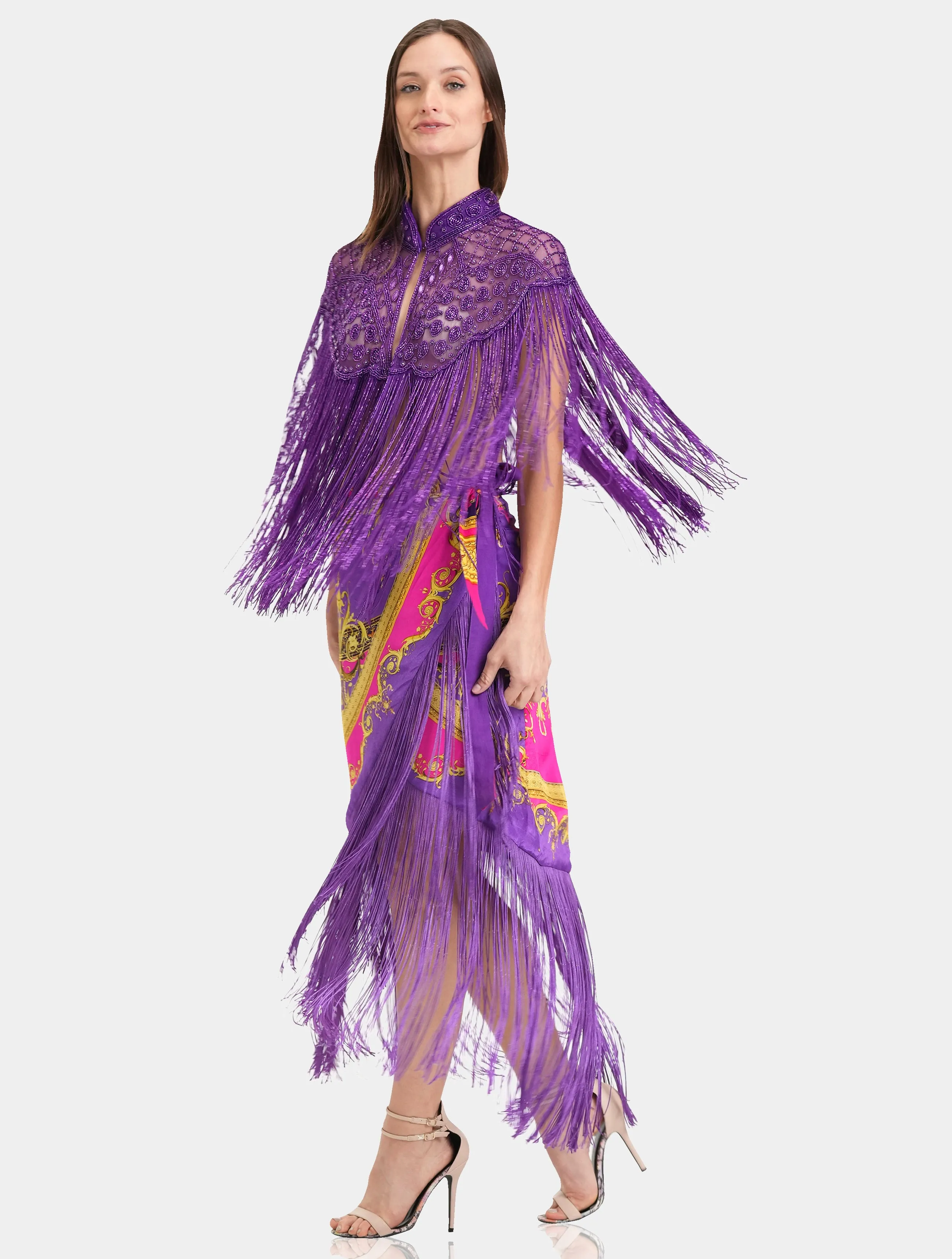 Crochet Short Jacket in Purple