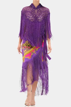 Crochet Short Jacket in Purple