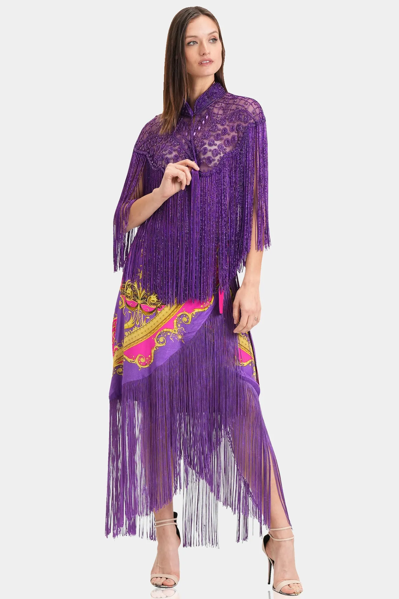 Crochet Short Jacket in Purple