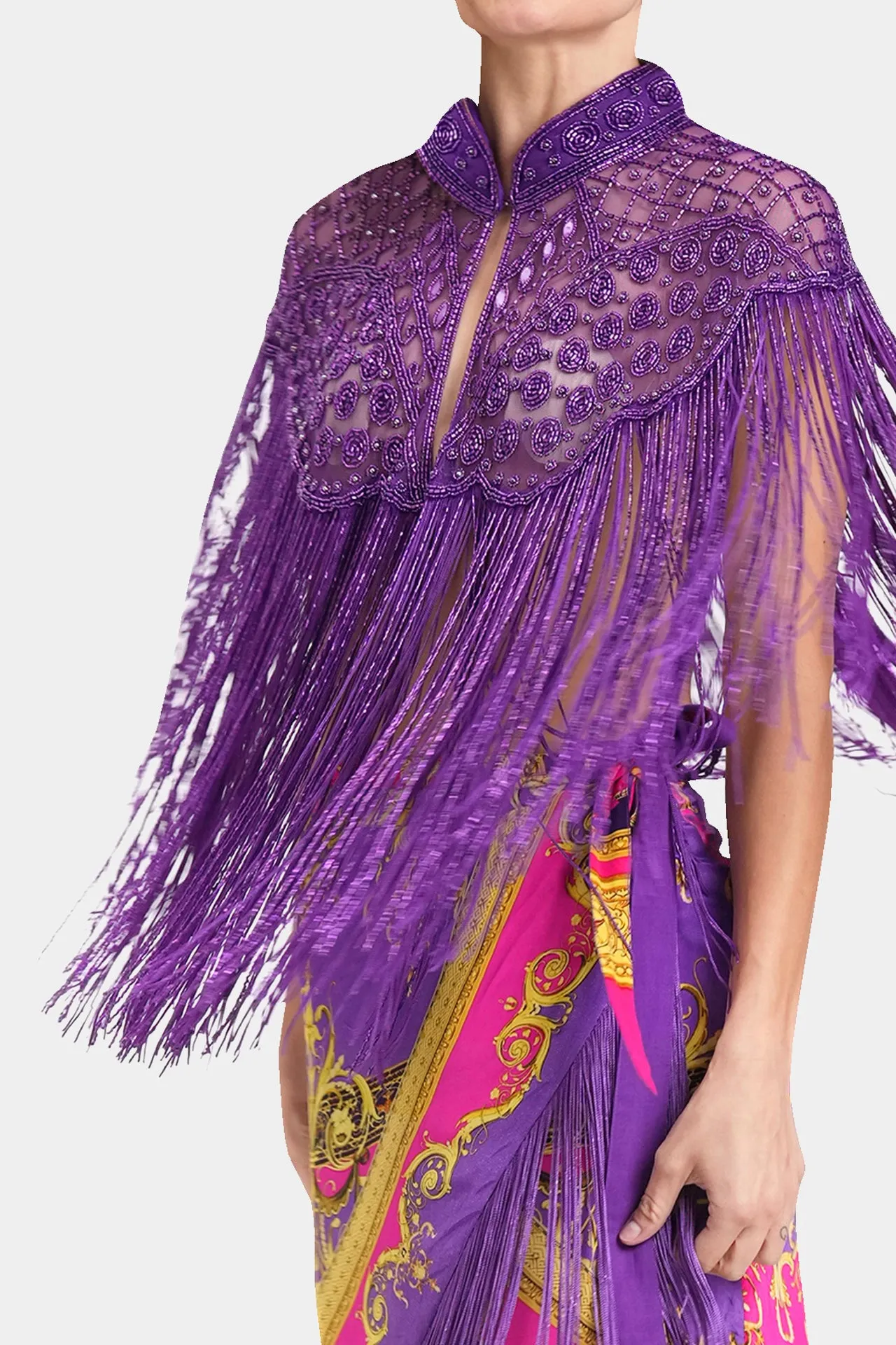Crochet Short Jacket in Purple