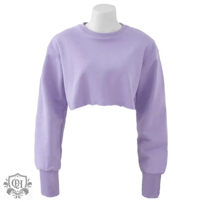Cropped Solid Cotton Sweater