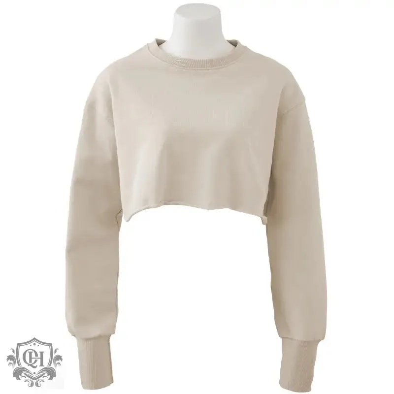 Cropped Solid Cotton Sweater